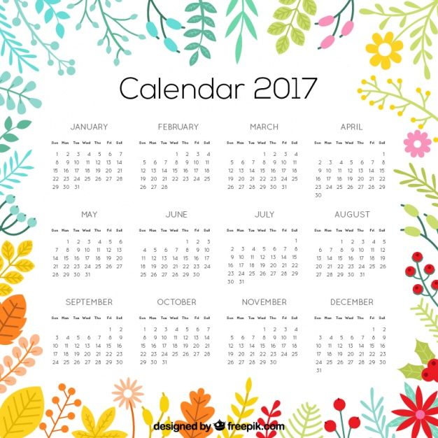 626x626 Florido Calendario 2017 Vector Premium Wallpapers In 2018