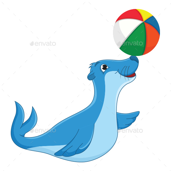 590x590 Sea Calf Vector Illustration By Yusufdemirci Graphicriver