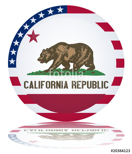 429x500 Californian State Round Flag Button (California Republic Vector
