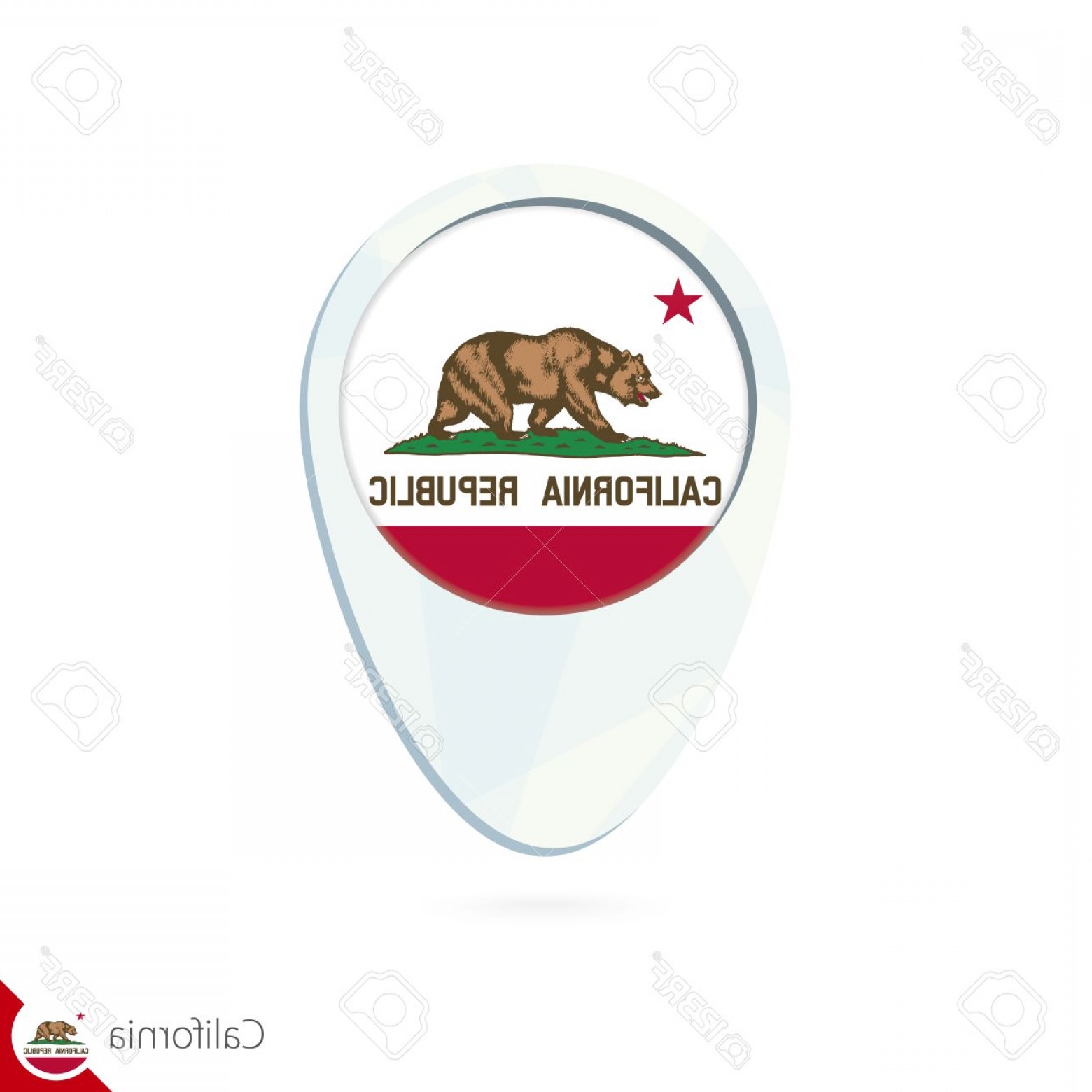 1560x1560 Photostock Vector Usa State California Flag Location Map Pin Icon