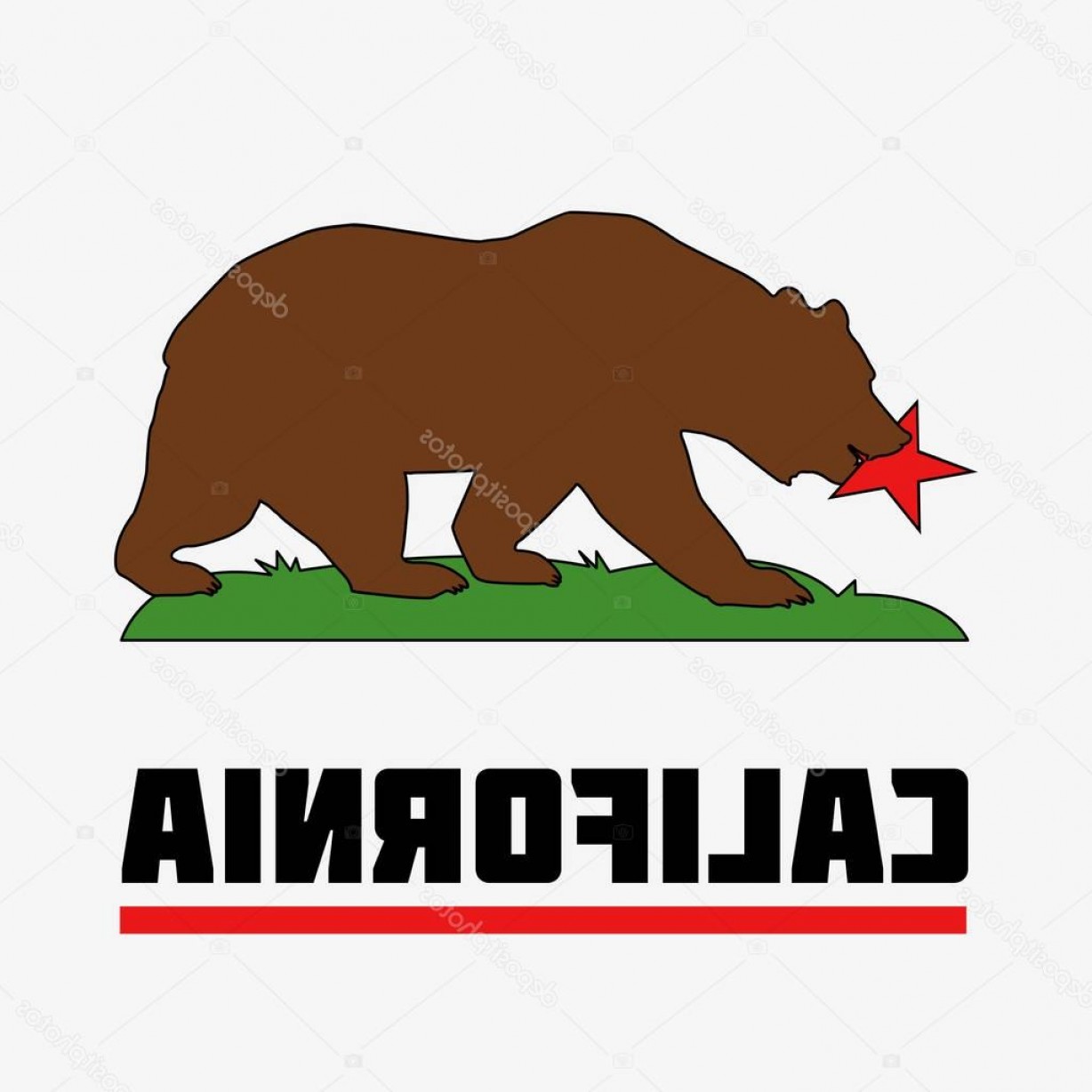 1228x1228 Stock Illustration State Of California Flag Orangiausa