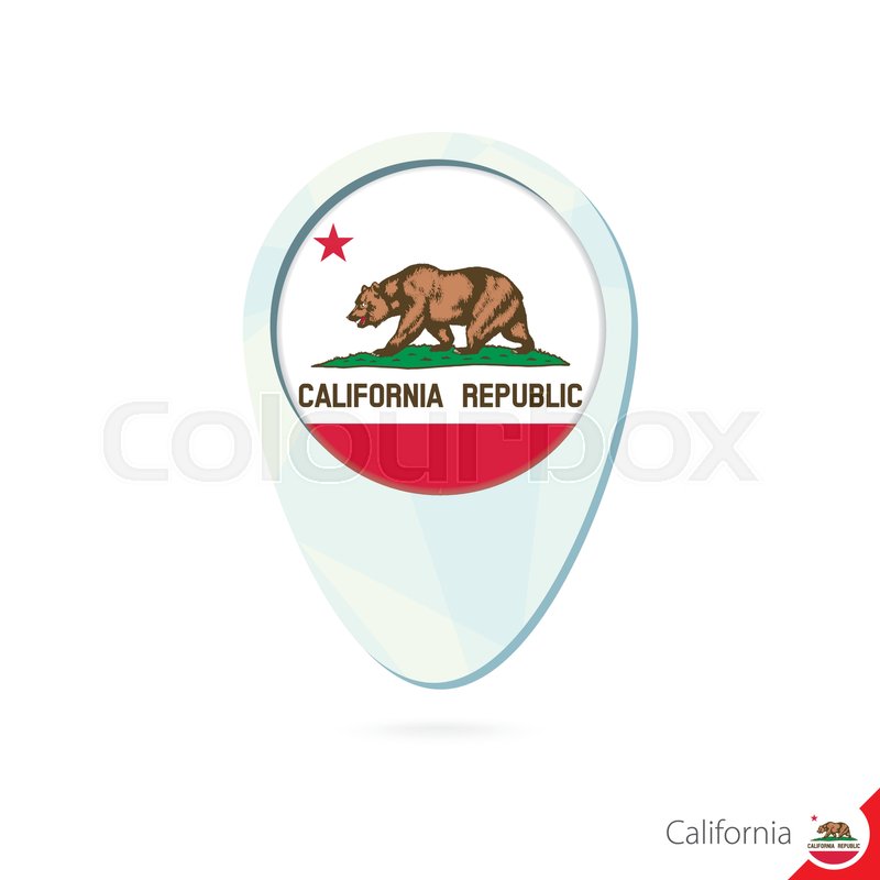 800x800 Usa State California Flag Location Map Pin Icon On White