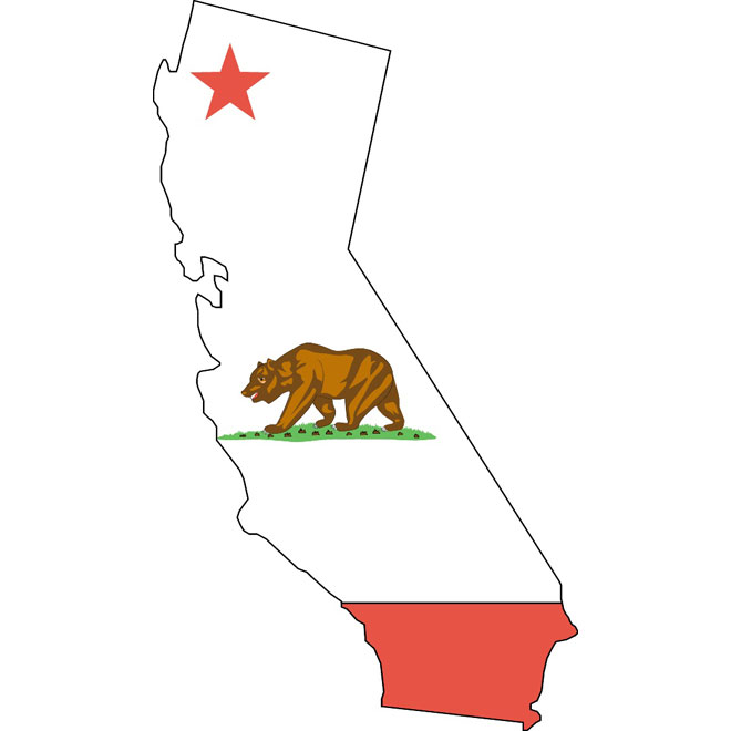 660x660 Vector Map Of California