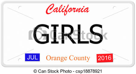 450x245 California Girls License Plate. An Imitation California... Clip