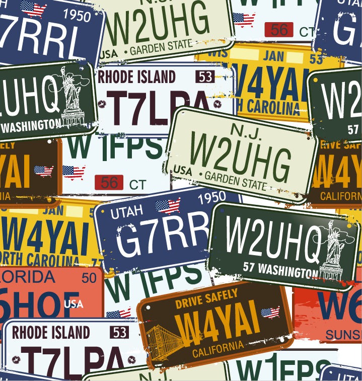 719x757 Vintage License Plates Vector Set Free Vector Graphics All
