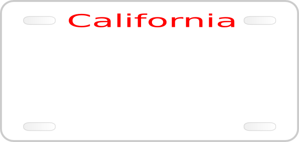 600x286 California License Plate Clip Art