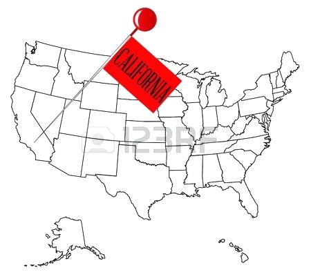 450x404 Black Polygonal Outline Of Vector Map California State