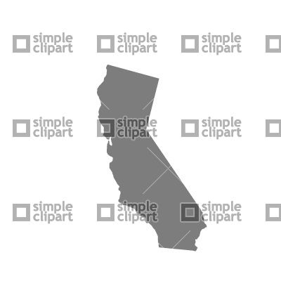 400x400 California Map Silhouette Vector Image