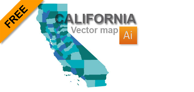 630x300 Free California Vector Map