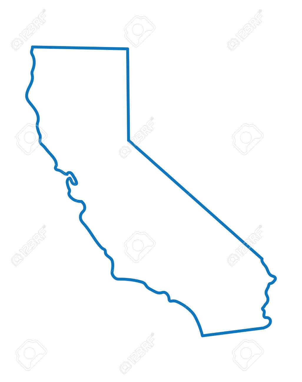 1026x1300 Photo Stock Vector Blue Map Of California Springs Outline Of