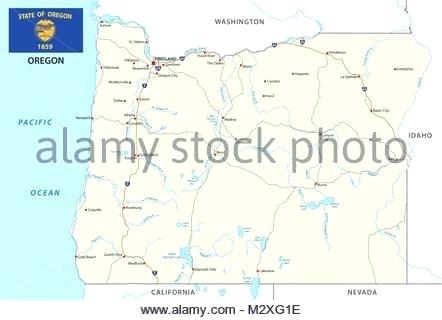 442x320 Blue A Road Vector Map With Flag Stock Photo Washington Oregon