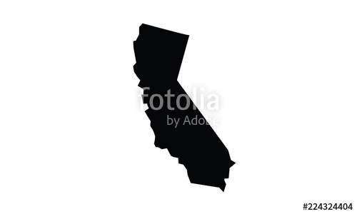 500x300 California Outline Map Black Usa State Borders Black Vector