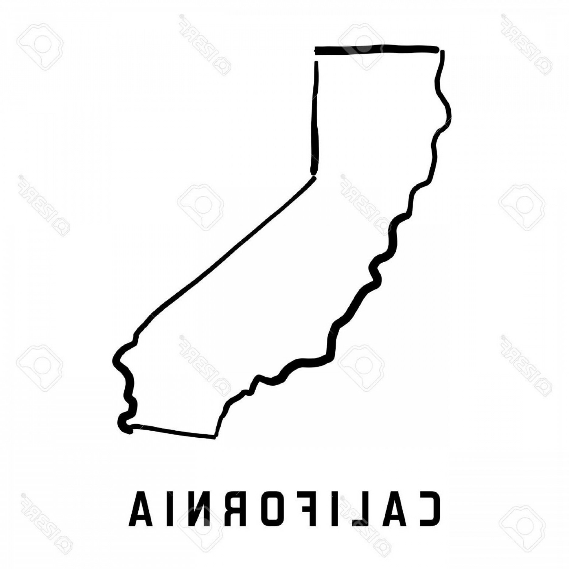 1872x1872 Hd California State Map Outline Smooth Simplified Us Shape Vector