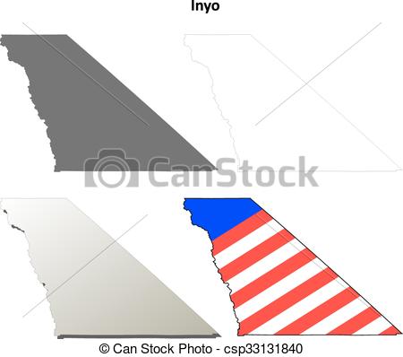 450x398 Inyo County, California Outline Map Set. Inyo County,... Eps