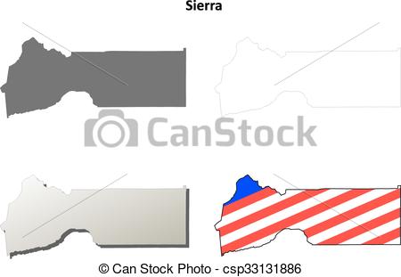 450x311 Sierra County, California Outline Map Set. Sierra County