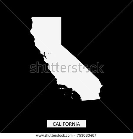 450x470 Stock Vector California State Of Usa Map Outline Illustration In