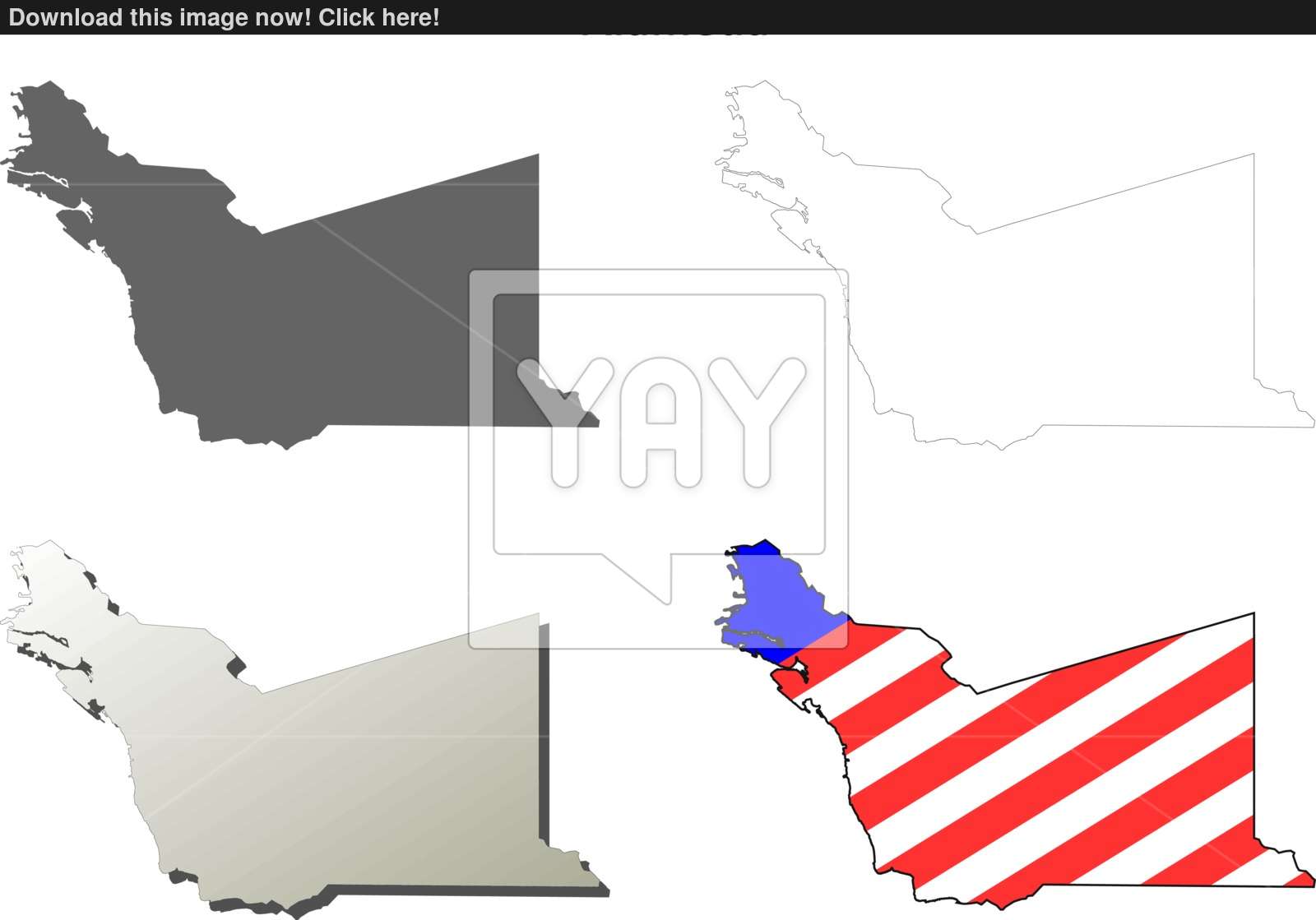 1600x1119 Alameda County, California Outline Map Set Vector