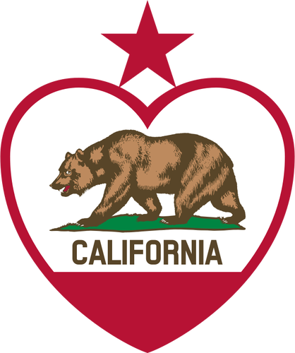 418x500 Flag Of California Republic In Heart Shape Vector Image Public