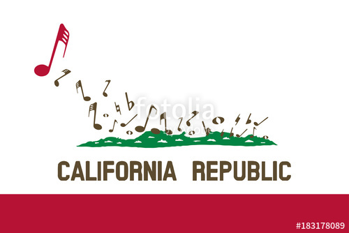 500x334 Musical Flag Of The State Of California Stock Image And Royalty