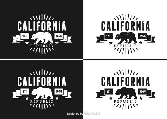 572x407 California Bear Retro Logo Vector Free Vector Download In .ai