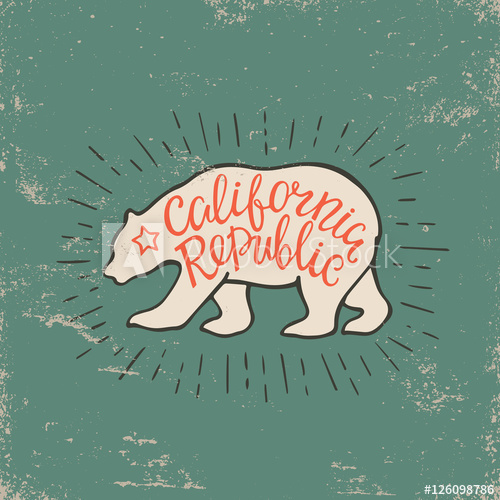500x500 Emblem Of The California Republic With Bear And Hand Lettering