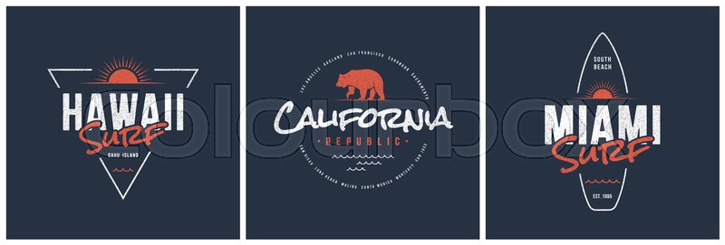 800x271 Hawaii Surf, California Republic And Miami T Shirt And Apparel