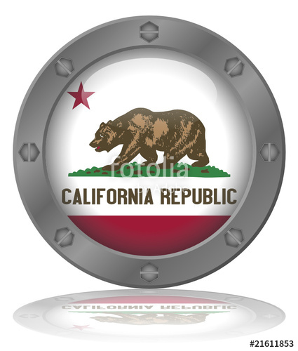 425x500 State Of California Flag Button (Californian Usa America Vector