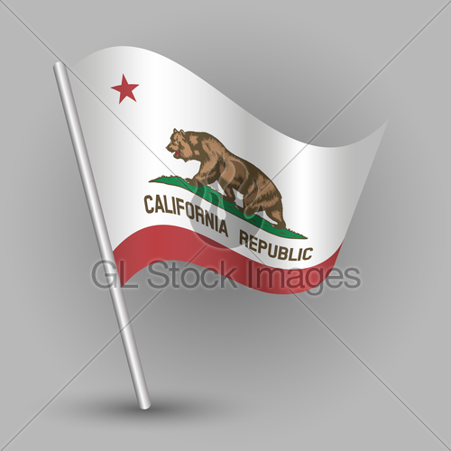 500x500 Vector Waving Simple Triangle American State Flag On Slan... Gl