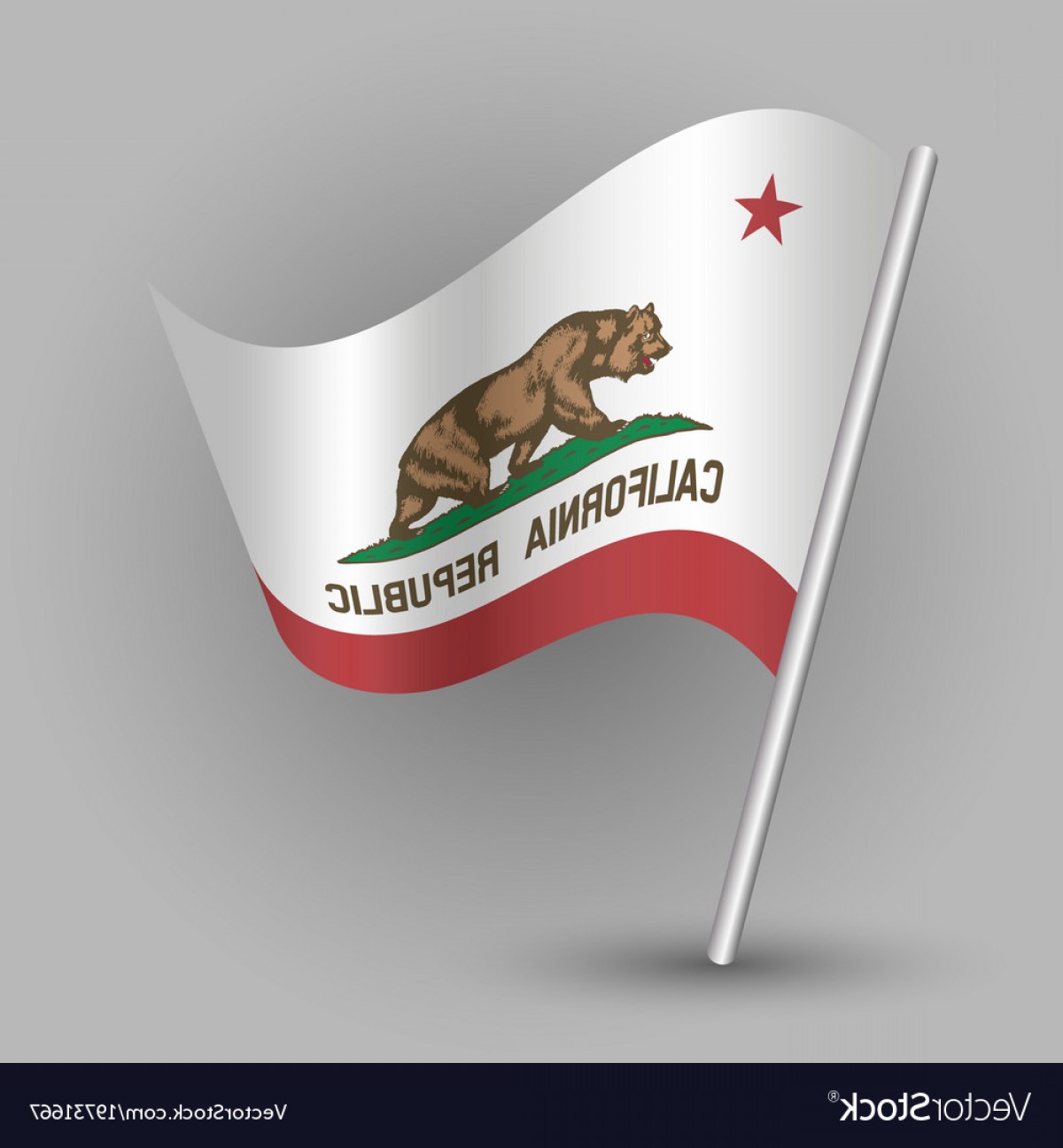 1200x1296 Waving Triangle American State Flag California Vector Orangiausa