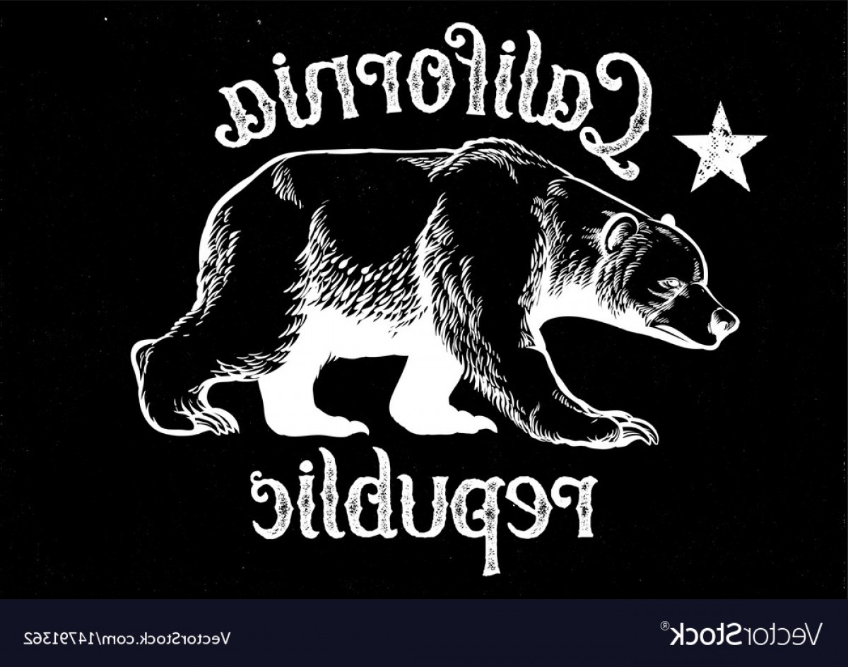 1200x944 California Republic Bear In Dirty Texture Style Vector Orangiausa