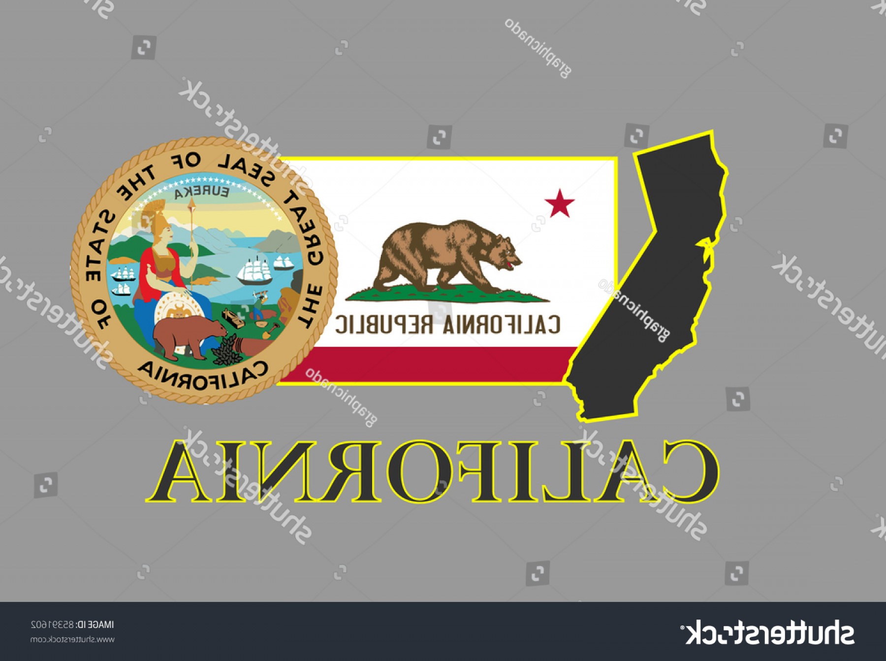 1800x1342 California State Map Flag Seal Name Lazttweet