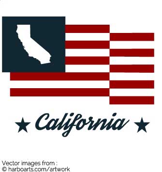 335x355 Download California State Map Bumper Sticker Flag