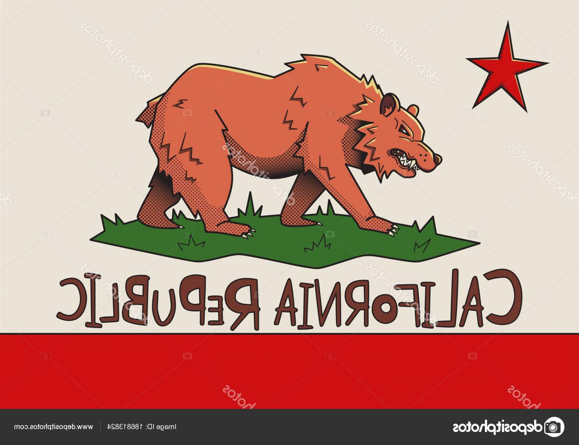 1920x1477 Stock Illustration Stylized Flag Of California State Sohadacouri