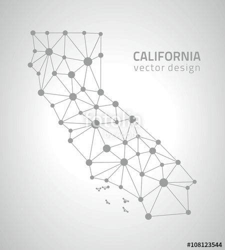450x500 California Vector Grey Outline Map, Usa State Stock Image And