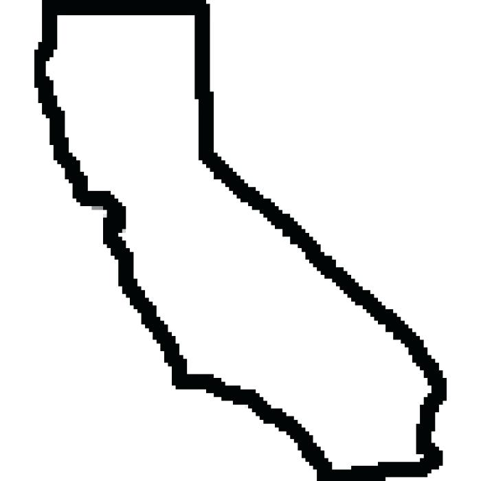 700x700 Outline Map With Shadow Detailed Projection California Vector
