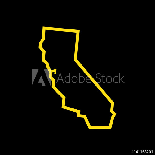 500x500 Simple Geometric California State Outline Icon