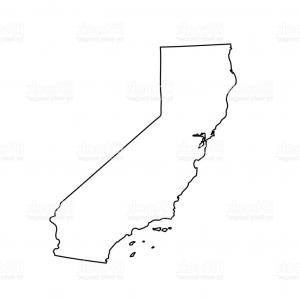 300x300 California Map Outline Us State Shape Sharp Polygonal Geometric