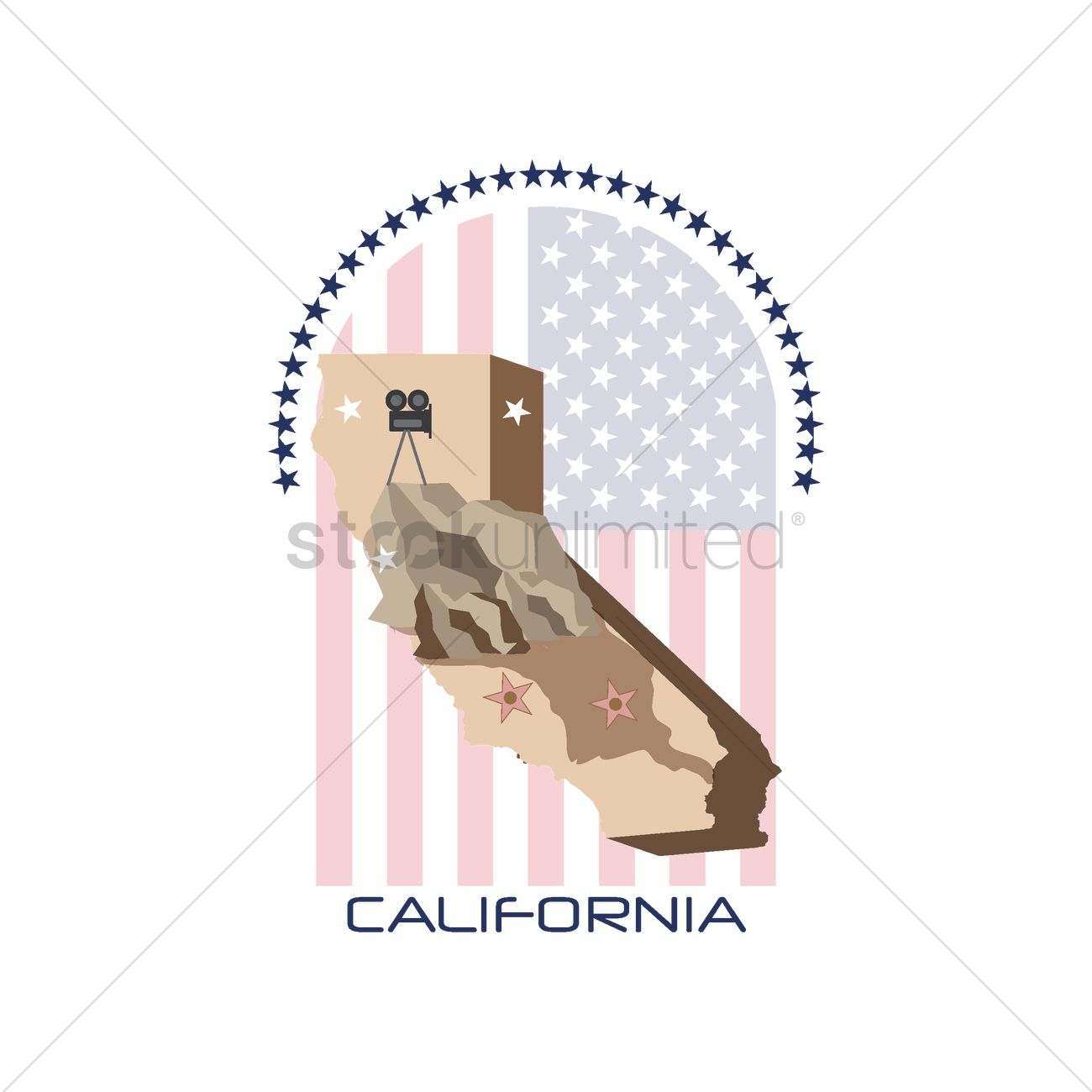 1300x1300 Map Of California State Vector Image