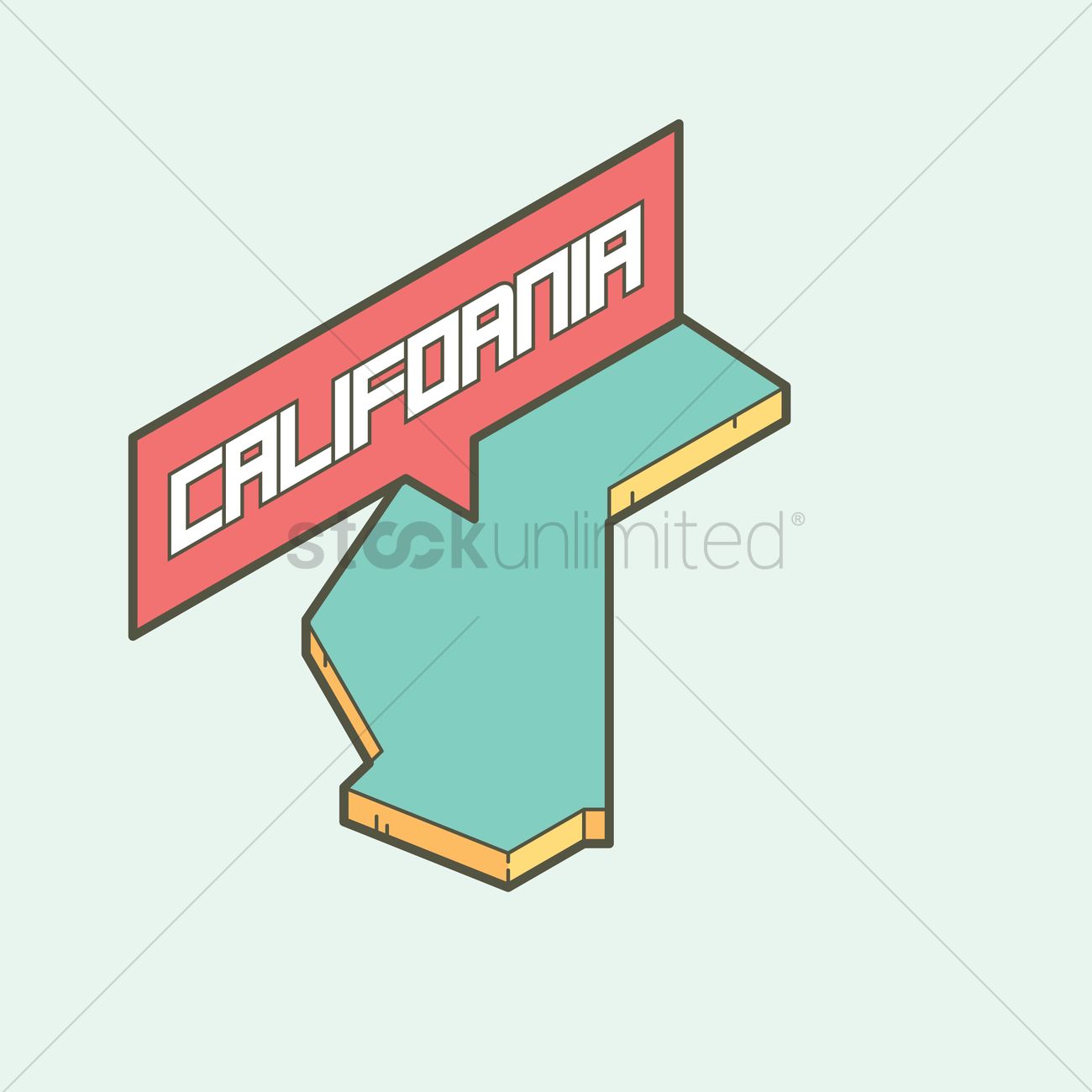 1300x1300 Map Of California State Vector Image