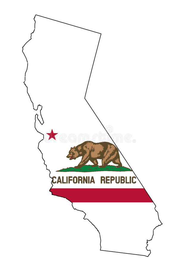 605x900 Outline Map California California State Outline Map And Flag Stock