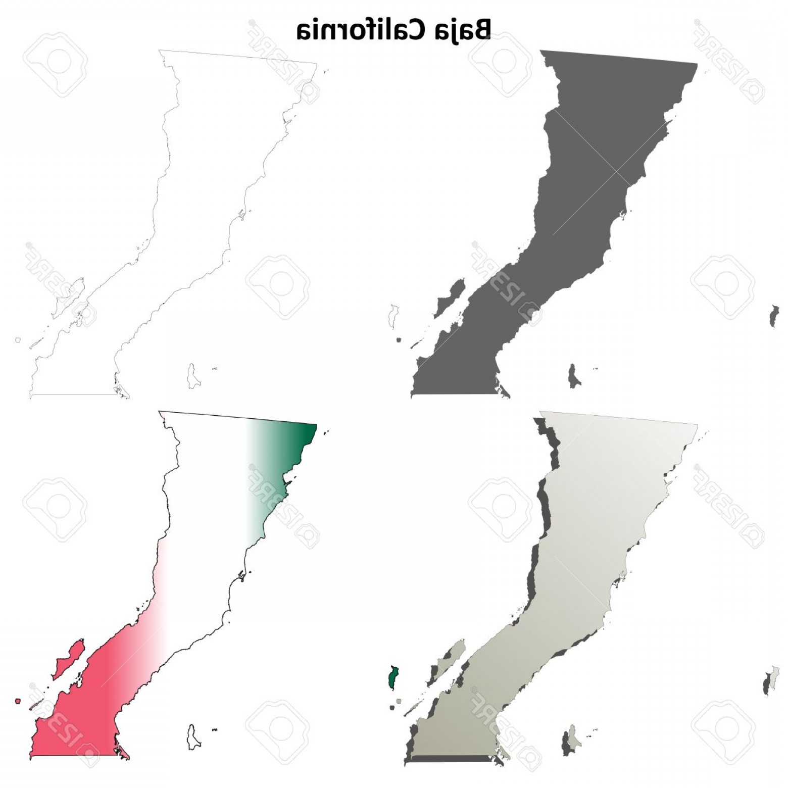 1560x1560 Photostock Vector Baja California State Blank Vector Outline Map