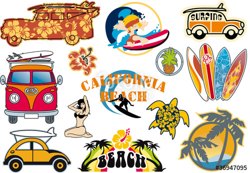 500x346 California Beach Vector Cliparts Stock Image And Royalty Free