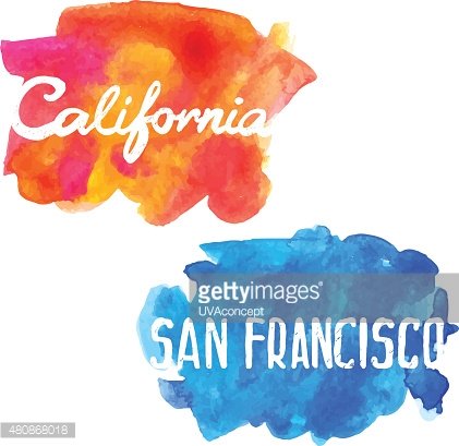 421x409 Lettering Of San Francisco And California Vector Premium Clipart
