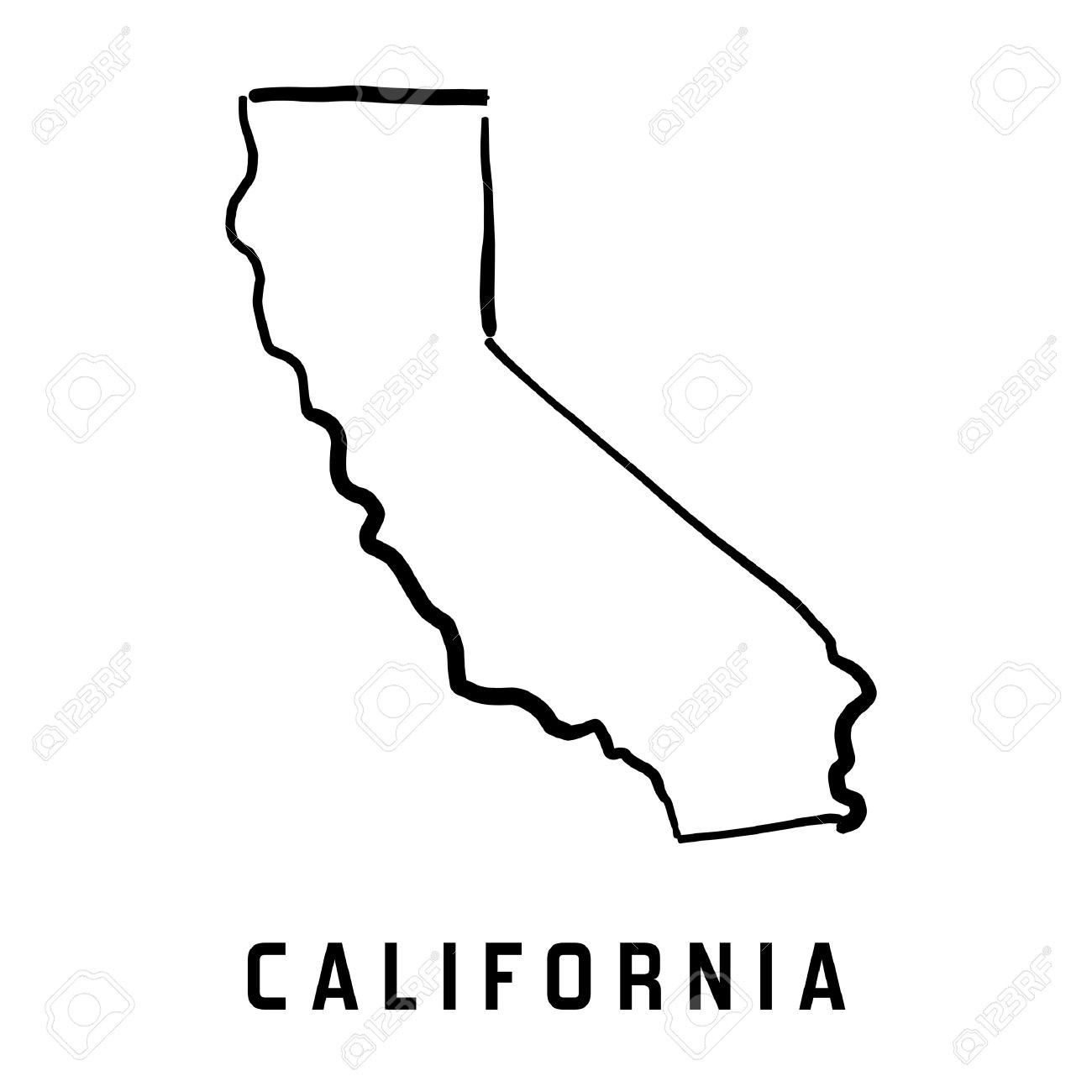 1300x1300 72578202 California State Map Outline Smooth Simplified Us Shape
