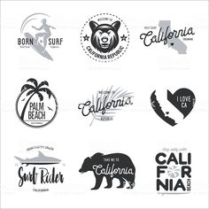 236x236 California Surfing Graphic Design Vector Art California Vector