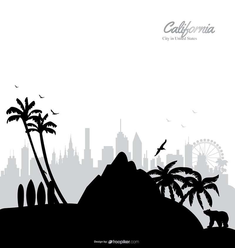 800x843 Freepiker California Skyline Travel Vector