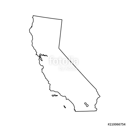 500x500 Map Of California. Vector Illustration Stock Image And Royalty