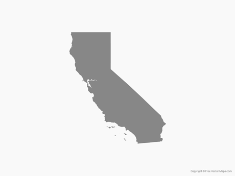 460x345 Vector Map Of California