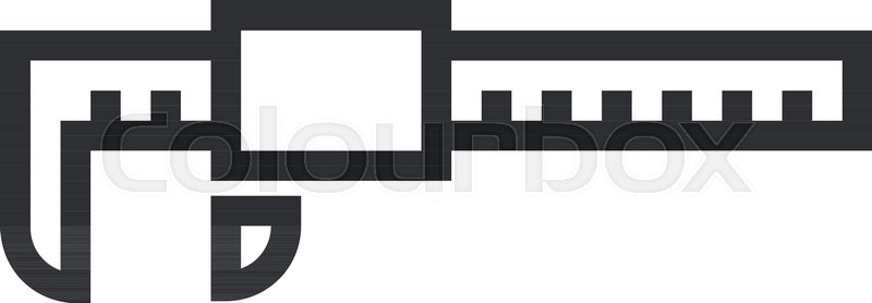 800x278 Outline Beautiful Caliper Vector Icon Stock Vector Colourbox