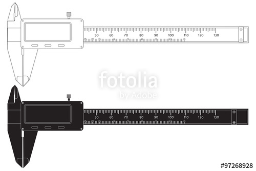 500x334 Vernier Caliper, Digital Electronic Tool. Stock Image And Royalty